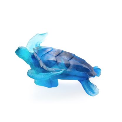 Picture of Daum Large Blue Sea Turtle Crystal Figurine From The 'Coral Seas' Collection