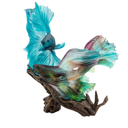 Picture of Daum Coral Sea 'The Dance Of The Fighters' Pair of Beta Fighting Fish Statue