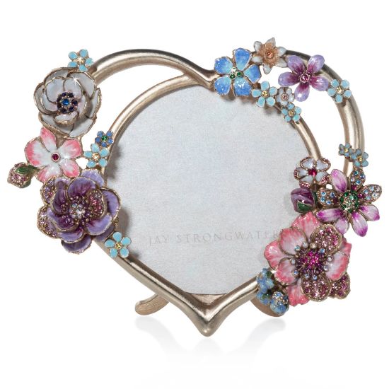 Picture of Jay Strongwater 'Prem' 4" Round Heart Bouquet Frame