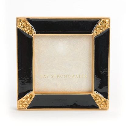 Picture of Jay Strongwater Leland Pavé Corner Square Frame - Jet Black