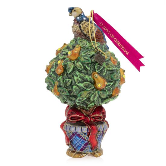 Picture of Jay Strongwater A Partridge In A Pear Tree Glass Ornament