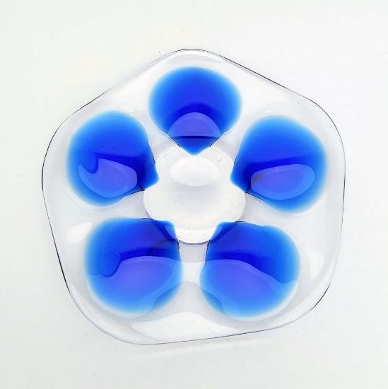 Picture of Lalique Clear & Cap-Ferrat Blue 5 Well Oyster Plate