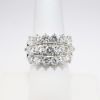 Picture of 14k White Gold Ring with Three Rows of Diamonds