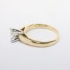 Picture of 14k Yellow Gold & Square Brilliant Cut Diamond Solitaire Engagement Ring with Platinum Prongs