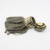 Picture of Victorian Era Sterling Silver & Amethyst Gate Twist Top Mesh Chatelaine Purse