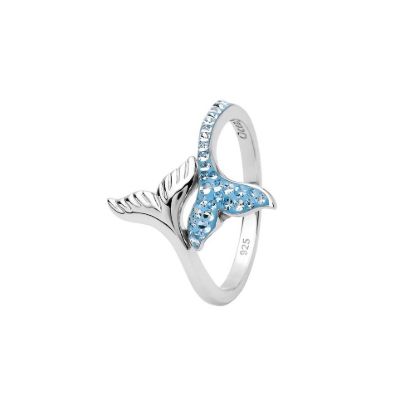 Picture of Sterling Silver Swarovski Whale Tail Ring 