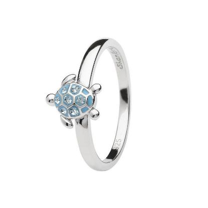 Picture of Sterling Silver Aqua Turtle Ring 