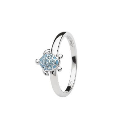 Picture of Sterling Silver Aqua Turtle Ring 