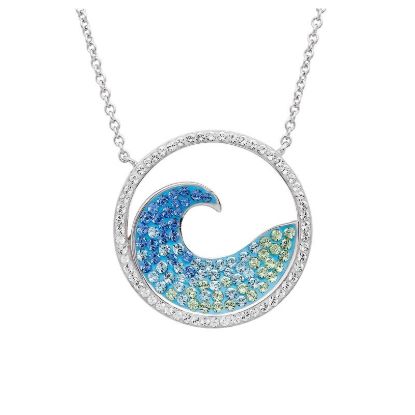 Picture of Sterling Silver Swarovski Wave Necklace 