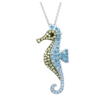 Picture of Sterling Silver Swarovski Sea Horse Necklace 