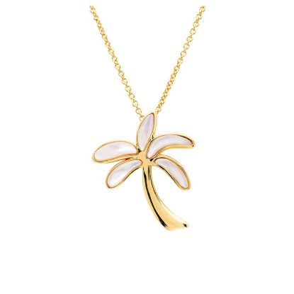 Picture of 14k Gold Vermeil MOP Palm Tree Necklace 