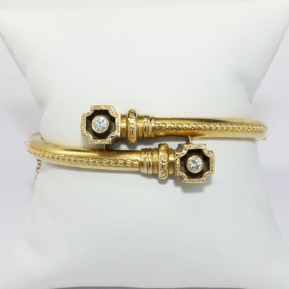 Picture of Victorian Revival 14k Yellow Gold Diamond Bangle   