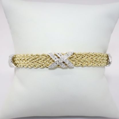 Picture of 14k Yellow Gold Diamond Mesh Bracelet 