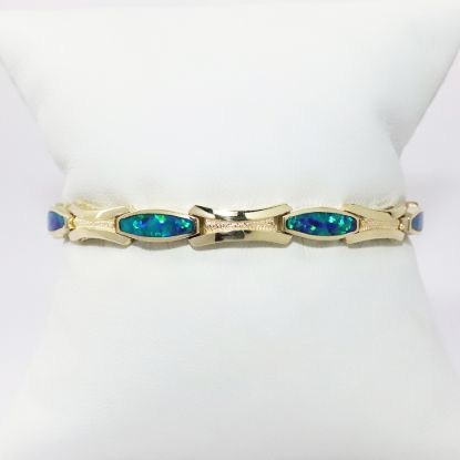Picture of 14k Yellow Gold Inlaid Opal Bracelet 