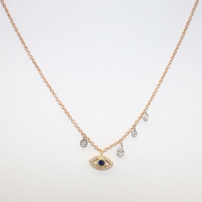 Picture of Dainty Evil Eye Diamond Charm Necklace
