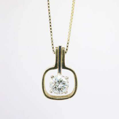 Picture of 14k Two Tone Gold Convertible Solitaire Diamond Necklace 