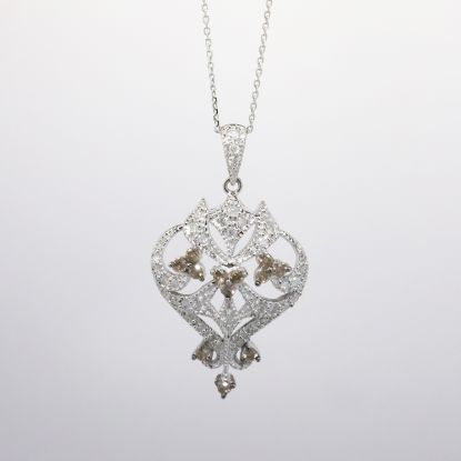 Picture of 14k White Gold Chandelier Diamond Necklace 