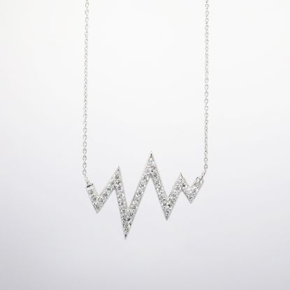 Picture of 14k White Gold Pulse Diamond Necklace
