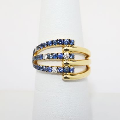 Picture of 18k Yellow Gold Sapphire & Diamond Ring 