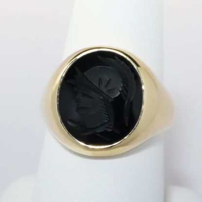 Picture of 14k Yellow Gold Onyx Intaglio Ring