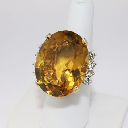 Picture of 14k Yellow Gold Citrine Diamond Ring 