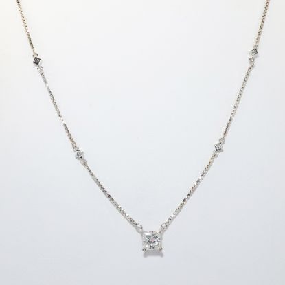Picture of 14k White Gold Square Brilliant Cut Diamond Pendant