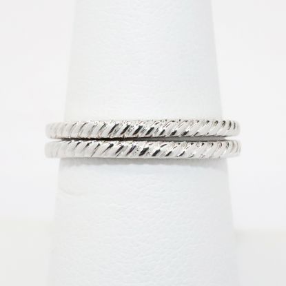 Picture of 18k White Gold Twisted Rope Wedding Band Pair