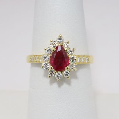 Picture of 18k Yellow Gold Ruby & Diamond Ring