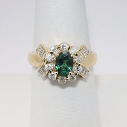 Picture of 14k Yellow Gold Alexandrite & Diamond Ring