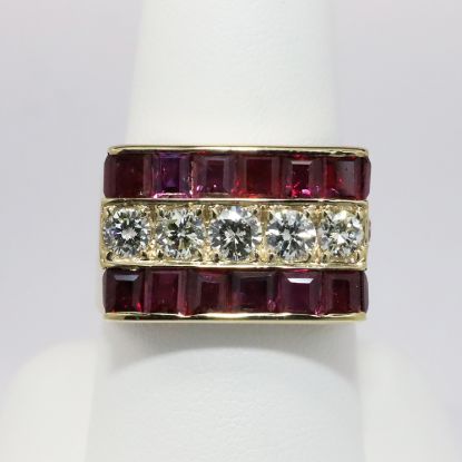 Picture of 14k Yellow Gold Ruby & Diamond Ring