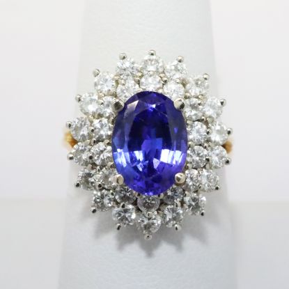 Picture of 14k Yellow Gold Tanzanite & Diamond Ring