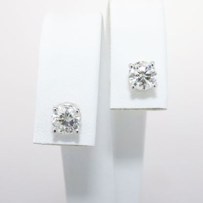 Picture of 14k White Gold Diamond Solitaire Earrings