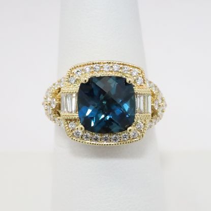 Picture of 14k Yellow Gold Topaz & Diamond Ring