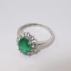 Picture of 14k White Gold Emerald Diamond Ring