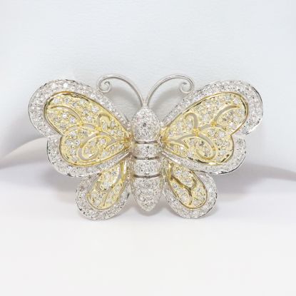 Picture of 14k Two-Tone Gold Diamond Butterfly Pendant