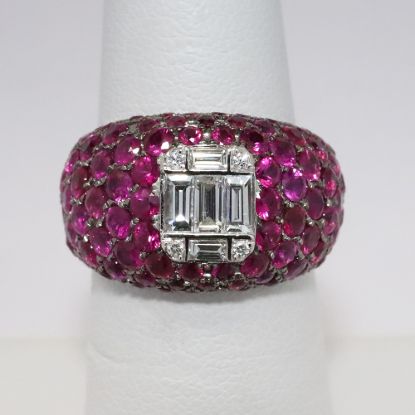 Picture of 18k White Gold Crimson Ruby Diamond Ring 