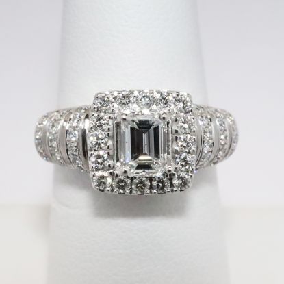 Picture of 14k White Gold Emerald Cut Diamond Ring
