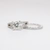 Picture of 14k White Gold & Square Brilliant Cut Diamond Bridal Ring Set with Round Cut Accents