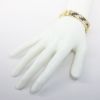 Picture of 14k Yellow Gold Nugget Textured ID Style Bracelet with Blue Sapphire & Diamond Set Face