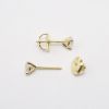 Picture of 14k Yellow Gold & Round Brilliant Cut Diamond Solitaire Stud Earrings