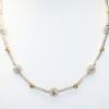 Picture of 18k Two-Tone Gold Necklace with Clear Round Brilliant Diamonds & Champagne Diamond Accented Stations