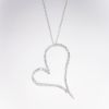 Picture of 14k White Gold Necklace with Large Diamond Open Heart Pendant
