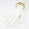 Picture of Vintage Textured 14k Yellow Gold Hinged Bangle Bracelet with Applied Jade & Diamond Bees