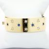 Picture of Vintage 14k Yellow Gold Hinged Bangle Bracelet with Diamond & Sapphire Accented Star Details