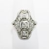 Picture of Late Edwardian Era 18k White Gold Filigree & Triple Old European Cut Diamond Ring