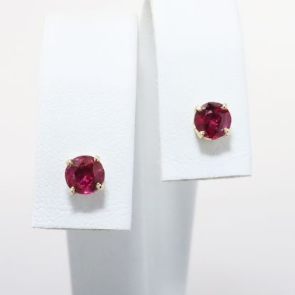 Picture of 14k Yellow Gold .81CTW Ruby Studs