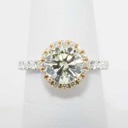 Picture of 14k Two-Tone Gold & GIA Certified Round Brilliant Cut Diamond Solitaire Engagement Ring