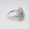 Picture of 18k White Gold & Oval Opal Cabochon Ring with Double Diamond Halo