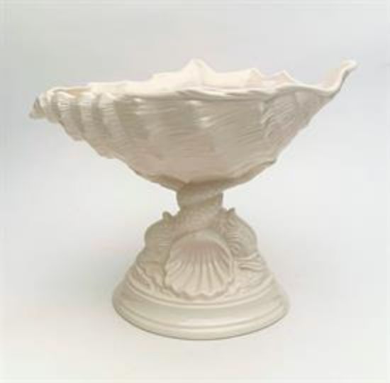 Picture of Mottahedeh Creamware Medium Shell & Dolphin Centerpiece
