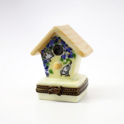 Picture of Retired Limoges Porcelain Bird House Trinket Box